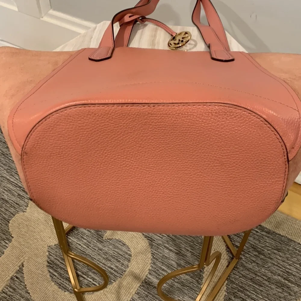 Michael Kors Bag Portia Pink Suede Leather Tote